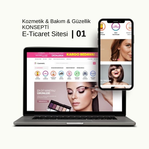 Kozmetik & Bakım & Güzellik E-Ticaret Konsepti - 01
